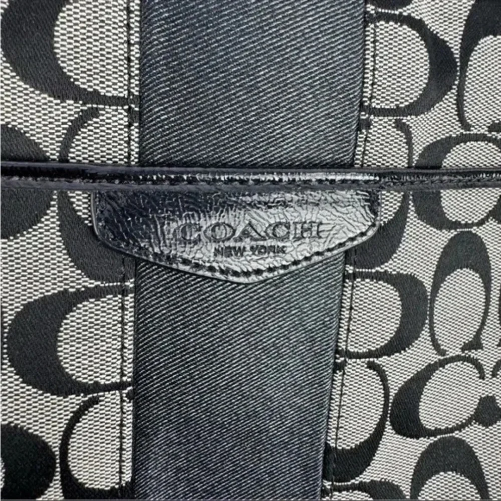 COACH Canvas Signature Monogram Crossbody Black Grey